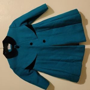 Rothschild Teal and Black Kids Coat